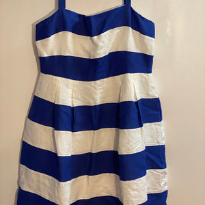 NWT - Loft Dress Blue/White Stripes (Linen) Sz 10